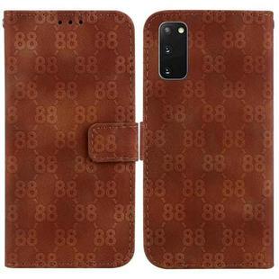 For Samsung Galaxy S20 Double 8-shaped Embossed Leather Phone Case(Brown)