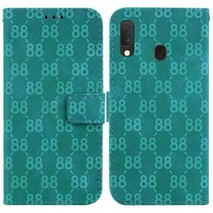 For Samsung Galaxy A10e / A20e Double 8-shaped Embossed Leather Phone Case(Green)