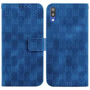 For Samsung Galaxy A10 / M10 Double 8-shaped Embossed Leather Phone Case(Blue)