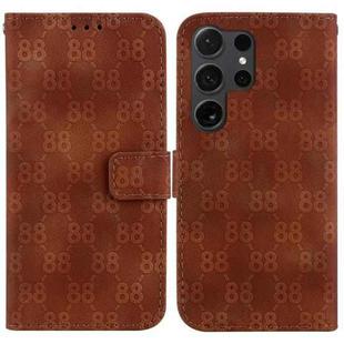 For Samsung Galaxy S24 Ultra 5G Double 8-shaped Embossed Leather Phone Case(Brown)