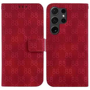 For Samsung Galaxy S24 Ultra 5G Double 8-shaped Embossed Leather Phone Case(Red)