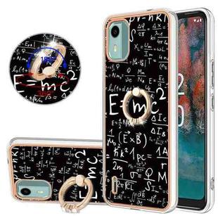 For Nokia C12 Electroplating Dual-side IMD Phone Case with Ring Holder(Equation)