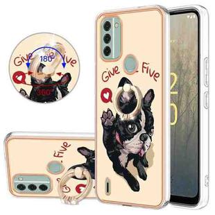 For Nokia C31 Electroplating Dual-side IMD Phone Case with Ring Holder(Lucky Dog)