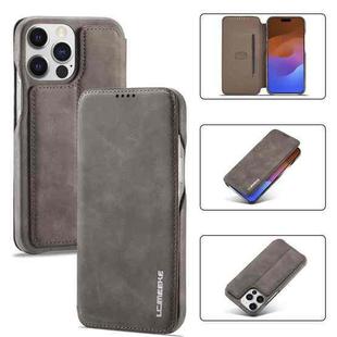 LC.IMEEKE Hon Ancient Series Flip Leather Phone Case For iPhone 15 Pro Max(Coffee)