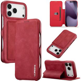 For iPhone 17 Pro LC.IMEEKE Hon Ancient Series Flip Leather Phone Case(Red)