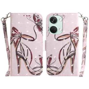 For OnePlus Nord 3 3D Colored Horizontal Flip Leather Phone Case(Butterfly High-heeled)