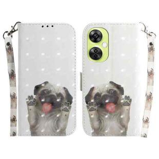 For OnePlus Nord CE 3 Lite/Nord N30 3D Colored Horizontal Flip Leather Phone Case(Pug)
