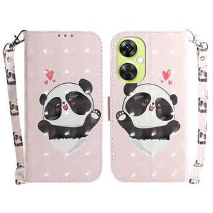 For OnePlus Nord CE 3 Lite/Nord N30 3D Colored Horizontal Flip Leather Phone Case(Heart Panda)