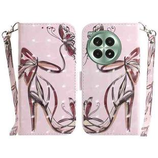 For OnePlus Ace 3 Pro 3D Colored Horizontal Flip Leather Phone Case(Butterfly High-heeled)