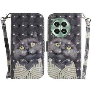 For OnePlus Ace 3 Pro 3D Colored Horizontal Flip Leather Phone Case(Hug Cat)