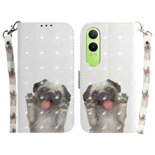 For OnePlus Nord CE4 Lite 3D Colored Horizontal Flip Leather Phone Case(Pug)