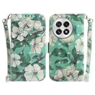 For OnePlus 13 3D Colored Horizontal Flip Leather Phone Case(Watercolor Flower)