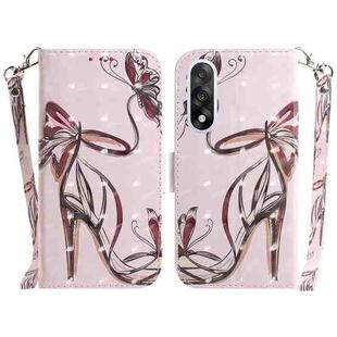 For OnePlus Ace 5 Ultra / Nord 5 5G 3D Colored Flip Leather Phone Case(Butterfly High-heeled)