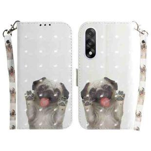 For OnePlus Ace 5 Ultra / Nord 5 5G 3D Colored Flip Leather Phone Case(Pug)