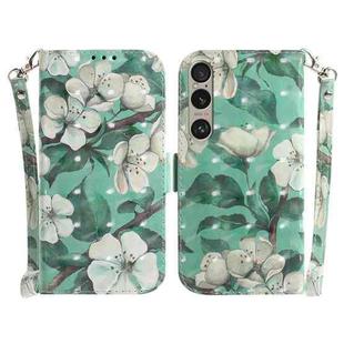 For Sony Xperia 1 VI 3D Colored Horizontal Flip Leather Phone Case(Watercolor Flower)