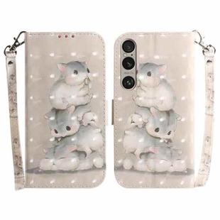 For Sony Xperia 1 VI 3D Colored Horizontal Flip Leather Phone Case(Squirrels)