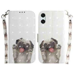 For Sony Xperia 10 VI 3D Colored Horizontal Flip Leather Phone Case(Pug)