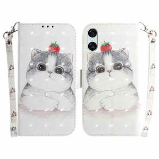 For Sony Xperia 10 VI 3D Colored Horizontal Flip Leather Phone Case(Cute Cat)