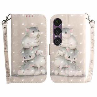 For Sony Xperia 1 VII 3D Colored Horizontal Flip Leather Phone Case(Squirrels)
