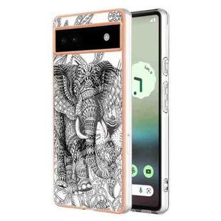 For Google Pixel 6a Electroplating Dual-side IMD Phone Case(Totem Elephant)