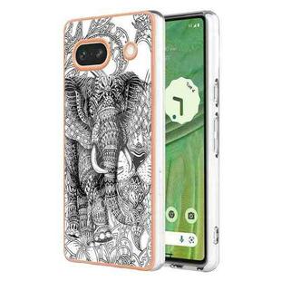 For Google Pixel 7a Electroplating Dual-side IMD Phone Case(Totem Elephant)