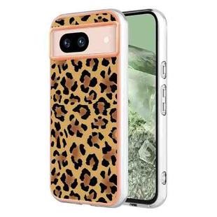 For Google Pixel 8a Electroplating Dual-side IMD Phone Case(Leopard Print)