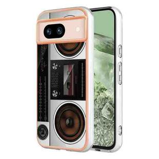 For Google Pixel 8a Electroplating Dual-side IMD Phone Case(Retro Radio)