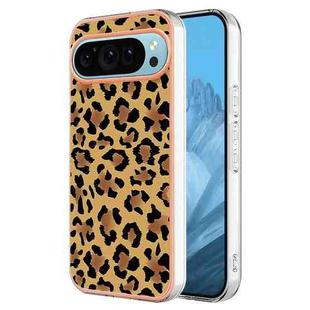 For Google Pixel 9 Electroplating Dual-side IMD Phone Case(Leopard Print)