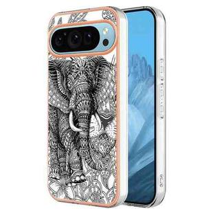 For Google Pixel 9 Electroplating Dual-side IMD Phone Case(Totem Elephant)