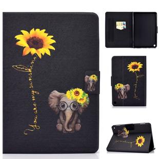 For Amazon Kindle Fire HD 8 (2020) Voltage Painted Pattern Tablet PC Protective Leather Case with Bracket & Card Slot & Sleep / Wake-up & Anti-skid Strip(Chrysanthemum Elephant)