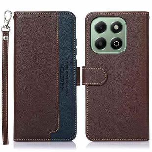 For Honor X6b KHAZNEH Litchi Texture Leather RFID Phone Case(Brown)