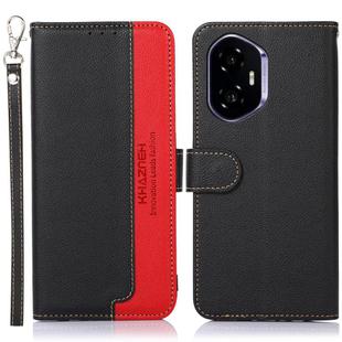 For Honor 400 KHAZNEH Litchi Texture Leather RFID Phone Case(Black)