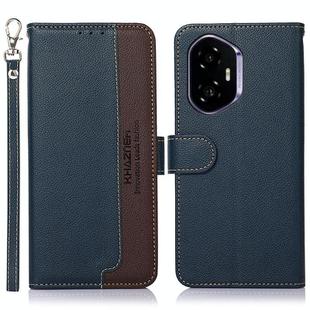 For Honor 400 KHAZNEH Litchi Texture Leather RFID Phone Case(Blue)