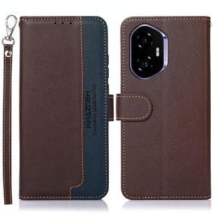 For Honor 400 KHAZNEH Litchi Texture Leather RFID Phone Case(Brown)