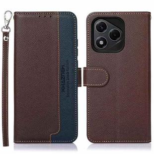 For Honor 400 Lite KHAZNEH Litchi Texture Leather RFID Phone Case(Brown)