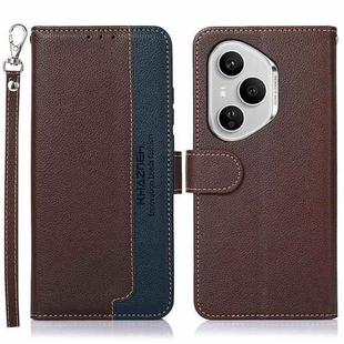 For Honor 400 Pro Global 160.8mm KHAZNEH Litchi Texture Leather RFID Phone Case(Brown)