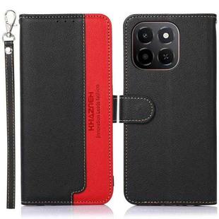 For Honor X6c 4G KHAZNEH Litchi Texture Leather RFID Phone Case(Black)