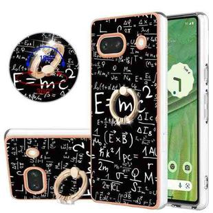 For Google Pixel 7a Electroplating Dual-side IMD Phone Case with Ring Holder(Equation)