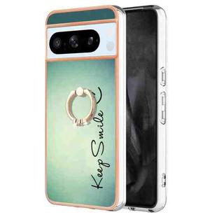 For Google Pixel 8 Pro Electroplating Dual-side IMD Phone Case with Ring Holder(Smile)