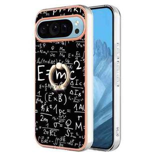 For Google Pixel 9 Pro Electroplating Dual-side IMD Phone Case with Ring Holder(Equation)