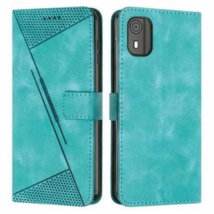 For Nokia C02 Dream Triangle Leather Phone Case with Lanyard(Green)