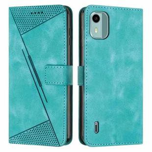 For Nokia C12 Dream Triangle Leather Phone Case with Lanyard(Green)