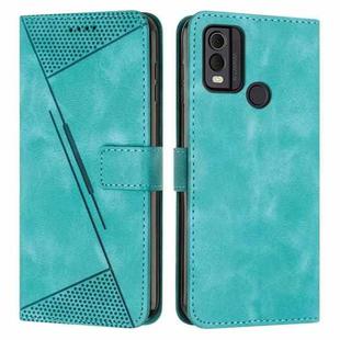 For Nokia C22 Dream Triangle Leather Phone Case with Lanyard(Green)