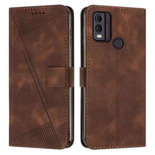 For Nokia C22 Dream Triangle Leather Phone Case with Lanyard(Brown)