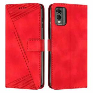 For Nokia C32 Dream Triangle Leather Phone Case with Lanyard(Red)