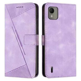 For Nokia C110 Dream Triangle Leather Phone Case with Lanyard(Purple)