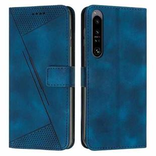 For Sony Xperia 1 IV Dream Triangle Leather Phone Case with Lanyard(Blue)