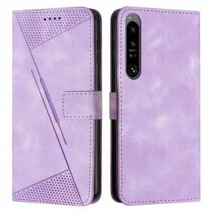 For Sony Xperia 1 IV Dream Triangle Leather Phone Case with Lanyard(Purple)