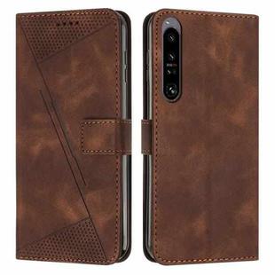 For Sony Xperia 1 IV Dream Triangle Leather Phone Case with Lanyard(Brown)