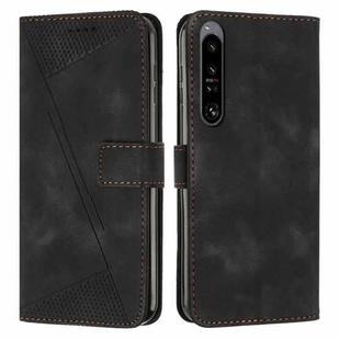 For Sony Xperia 1 IV Dream Triangle Leather Phone Case with Lanyard(Black)